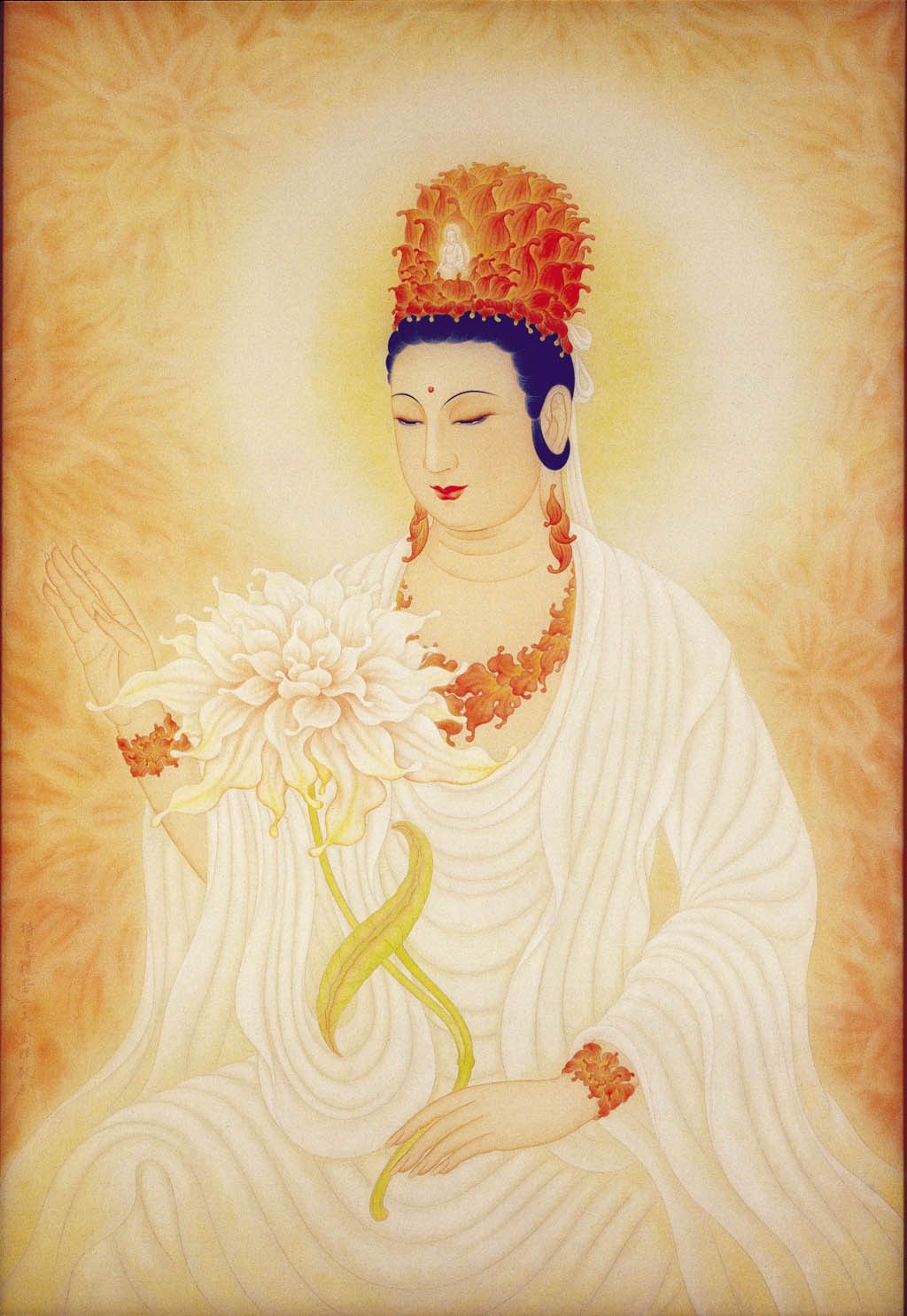 持莲观音装饰画背景画壁画