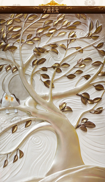 原创幸福许愿树立体浮雕艺术玄关版权可商用