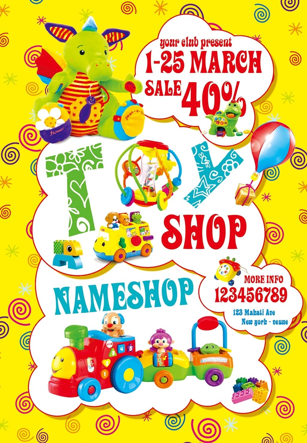 玩具特卖婴儿早教玩具促销psd宣传海报