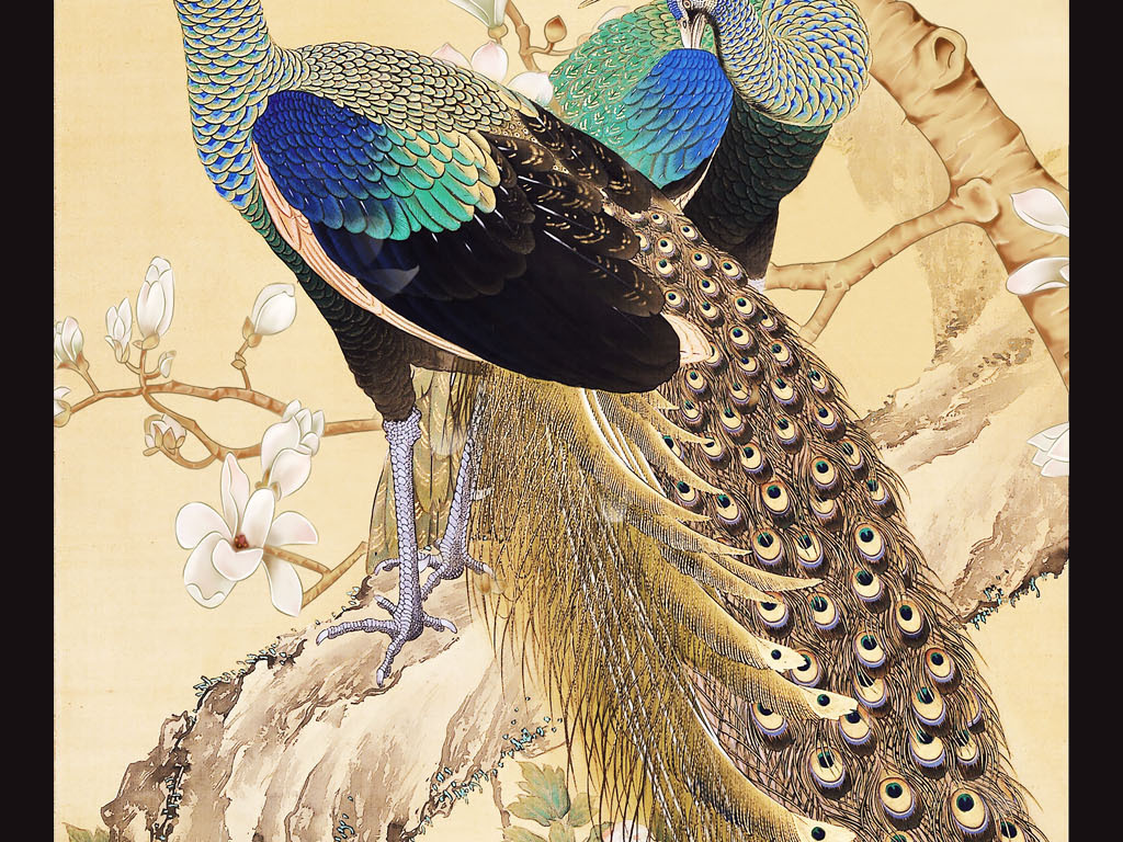 孔雀玄关屏风背景墙图片设计素材-高清psd模板下载(326.