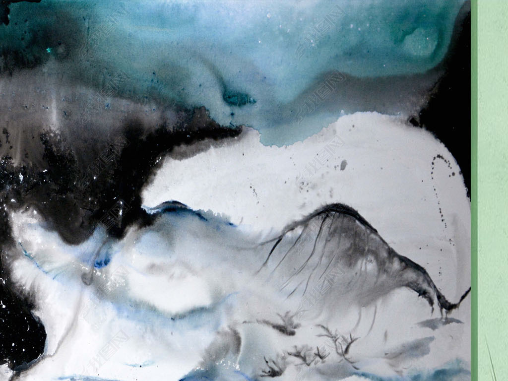 原创水墨抽象山水画