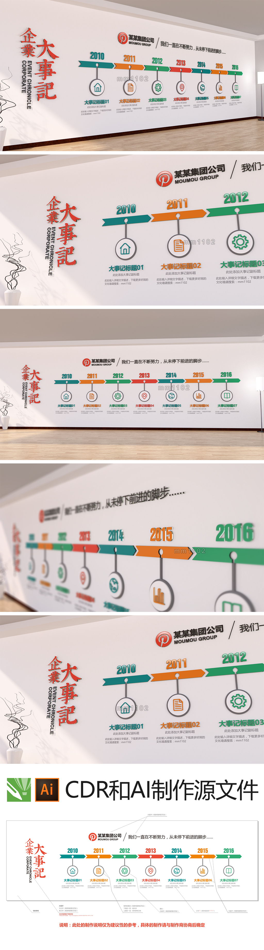 企业大事记文化墙时间轴设计公司发展历程