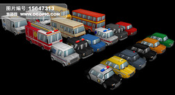 18种卡通汽车3D模型