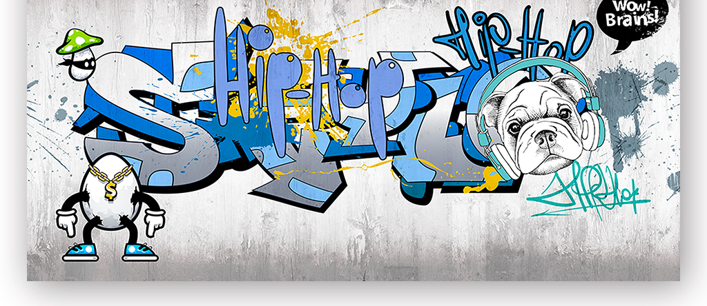 摇滚朋克抽象涂鸦背景墙