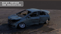 车祸现场受损的车3d模型