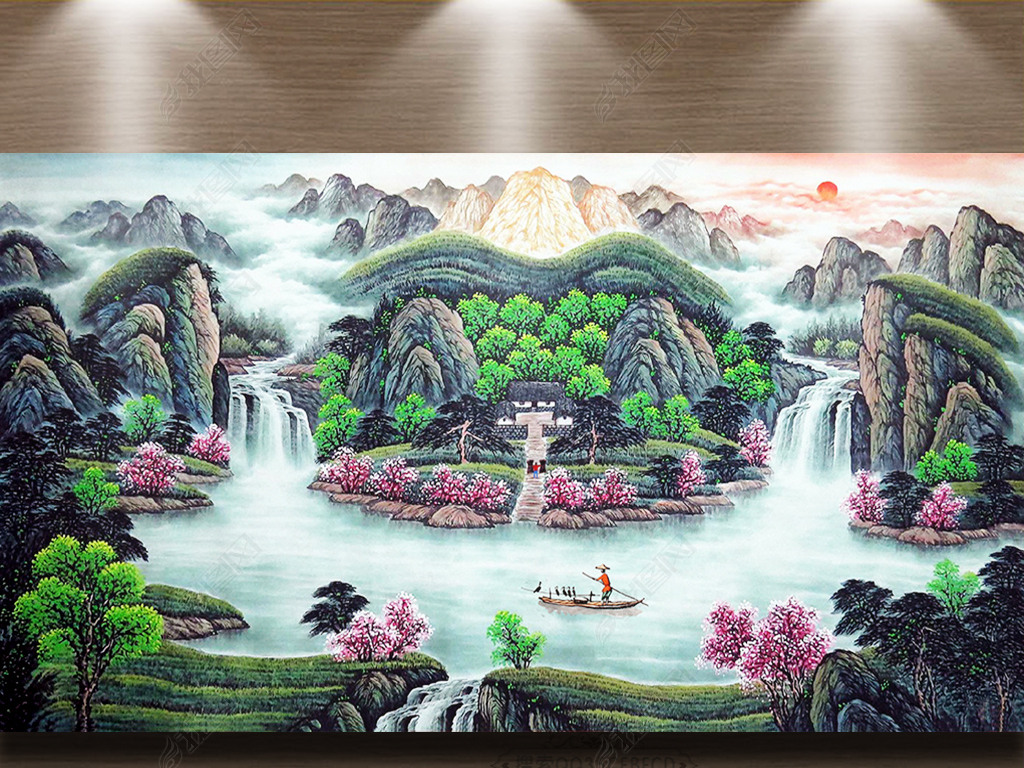 依山傍水聚财画