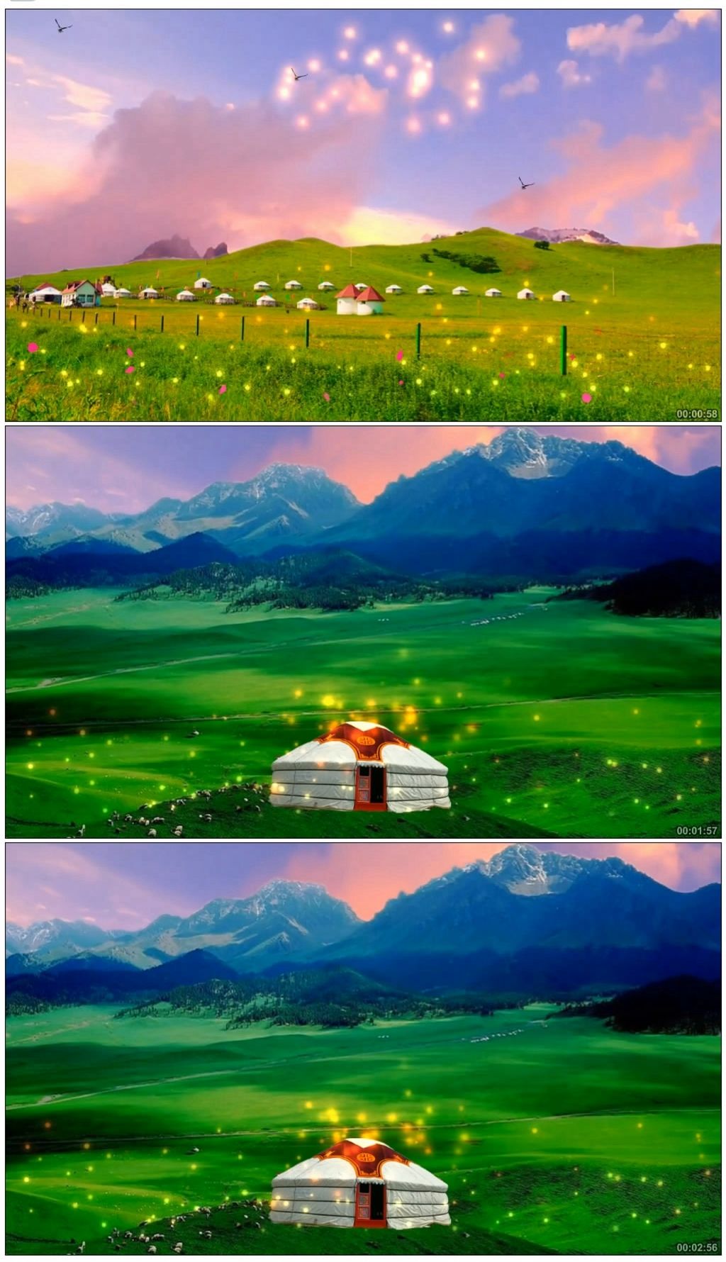 草原舞蹈歌唱mv背景视频素材