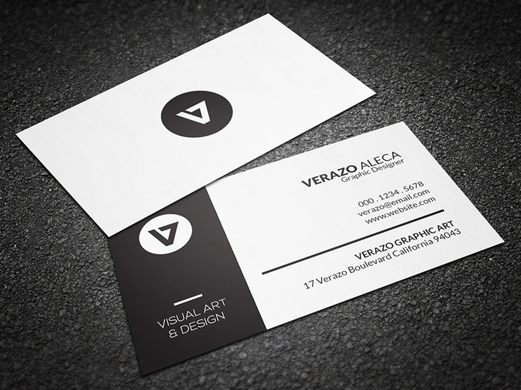 黑色简约雅致商务名片psd模板素材