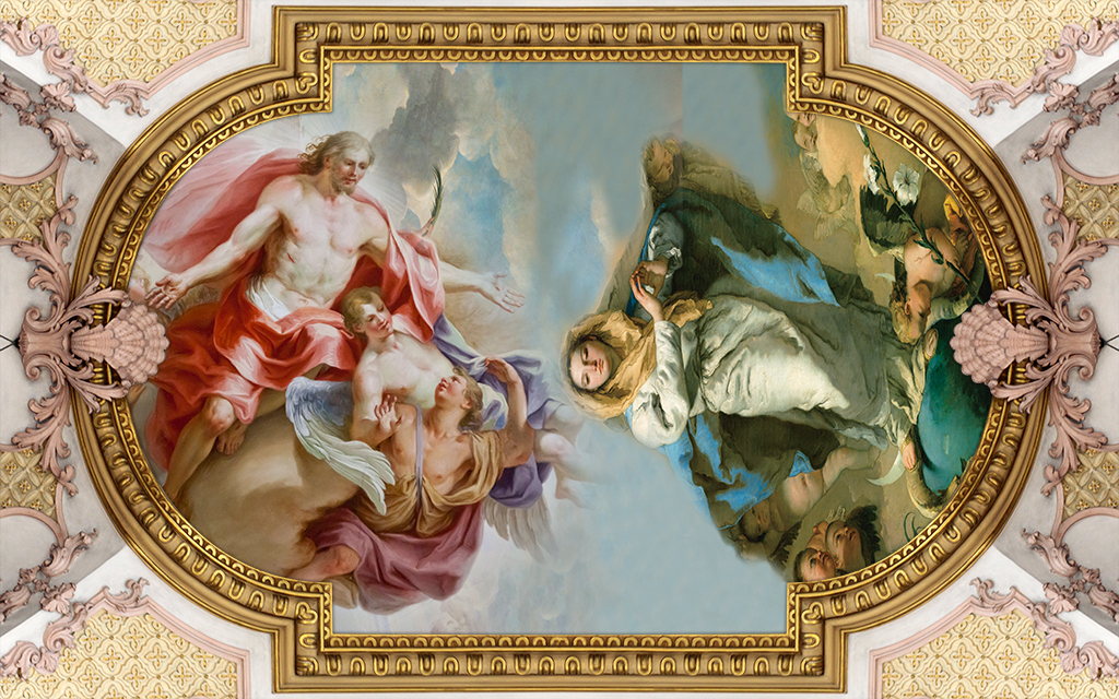 高清欧式人物天顶壁画图片设计素材-psd模板下载(163.81mb)-复古吊顶