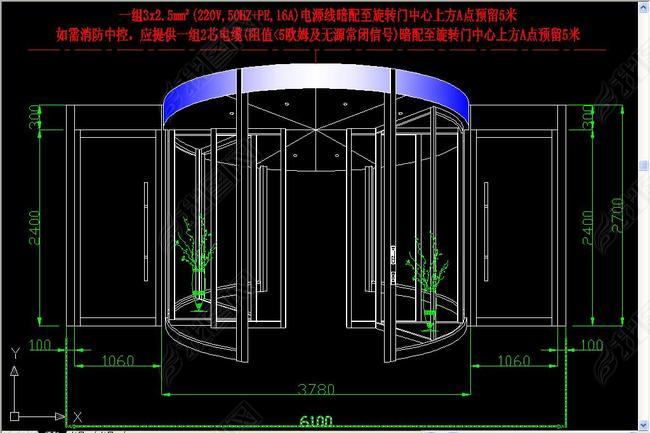 旋转门CAD