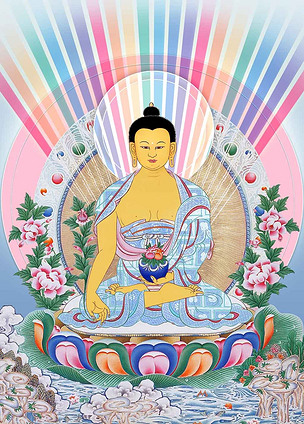 高清精美药师佛装饰画壁画背景画