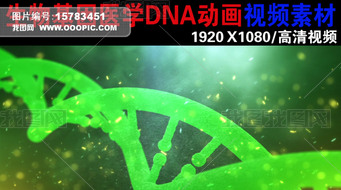 大气绿色粒子DNA基因医疗动画视频下载