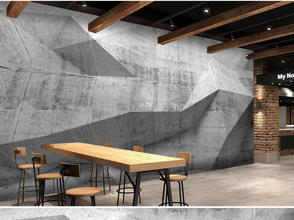 复古怀旧工业风水泥墙壁画背景墙