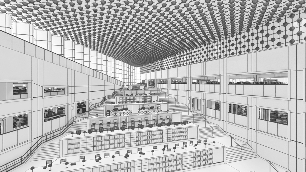 图书馆设计3d模型