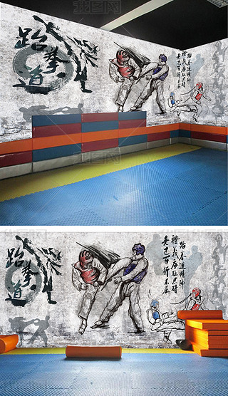 武术馆墙绘涂鸦专题模板-武术馆墙绘涂鸦图片素材下载-我图网