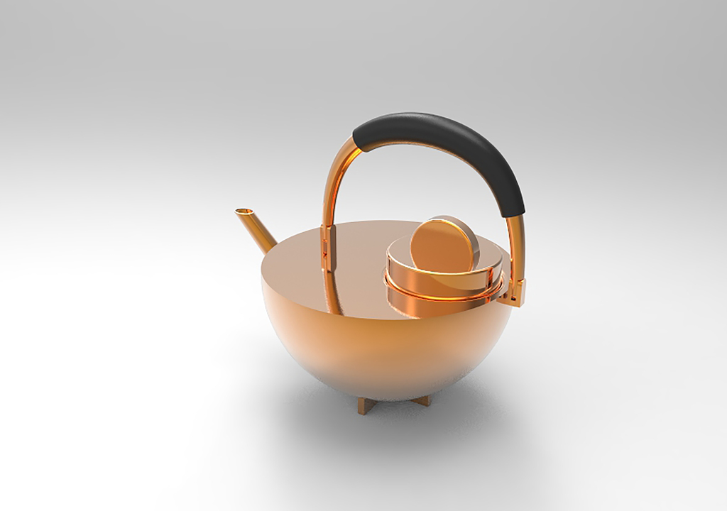 包豪斯铜质茶壶