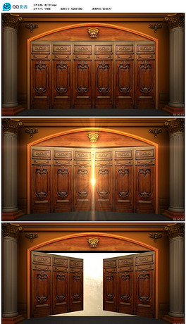 大门开启开门红开业新年晚会开场片头视频