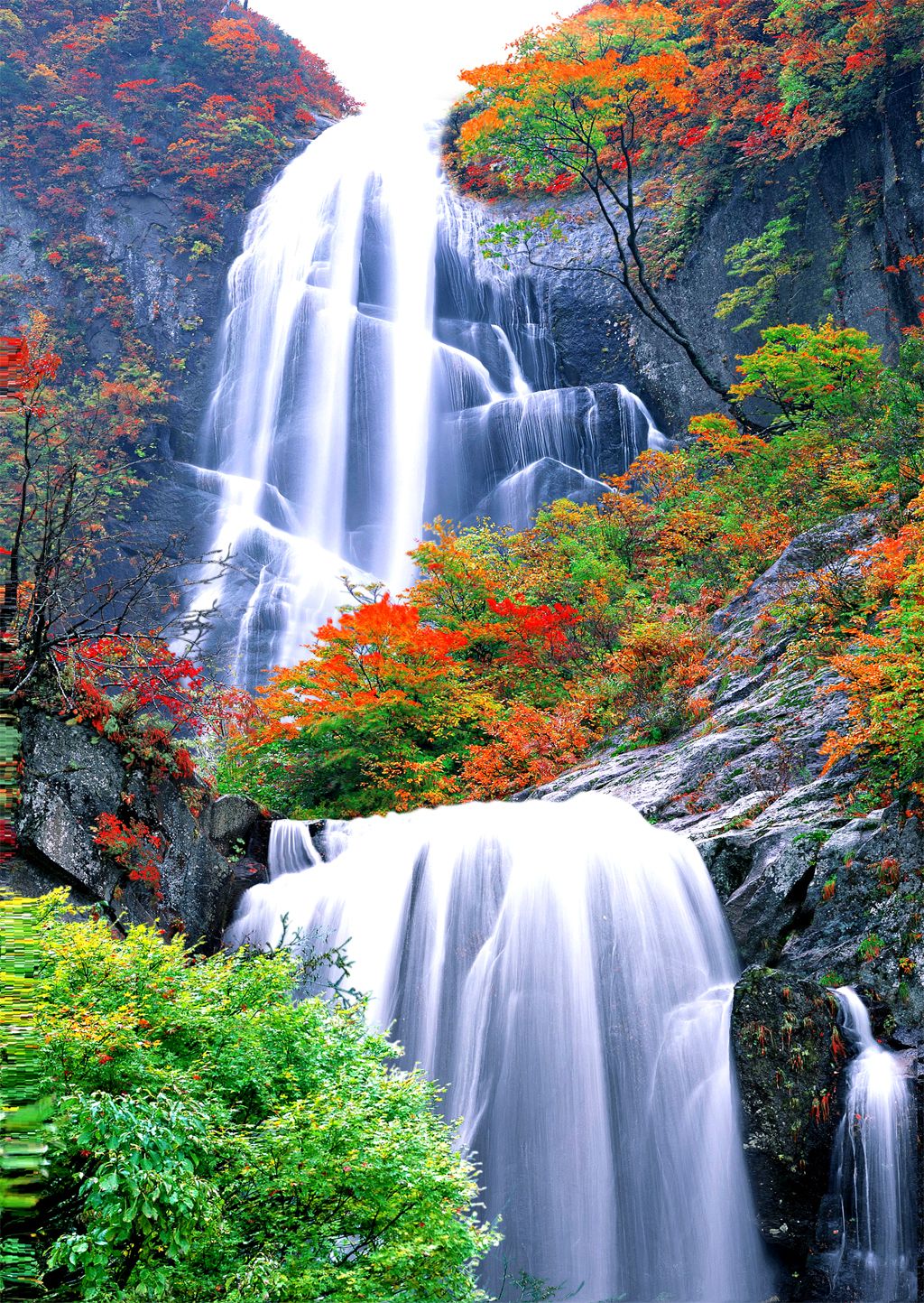 瀑布流水生财聚宝盆5d动画桢幅光栅立体画序列图背景墙无框画