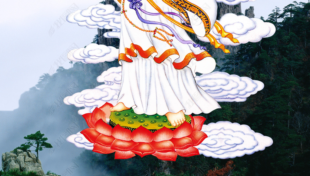 原创观音佛像观世音菩萨5d动画桢幅光栅立体画序列图背景墙无框画版权