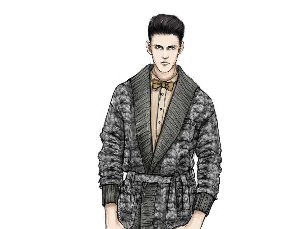 服装设计 服装手稿 其他手稿 > 秋冬男装时装画成衣设计效果图高清