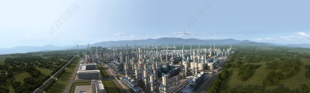 原创大型化工厂工业工厂3d动画模型完整贴图精细
