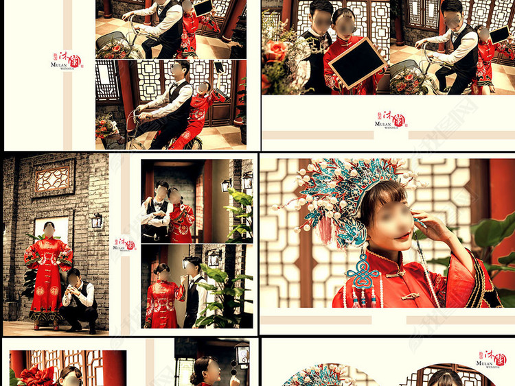 沐澜古装婚纱模板婚纱照PSD模板