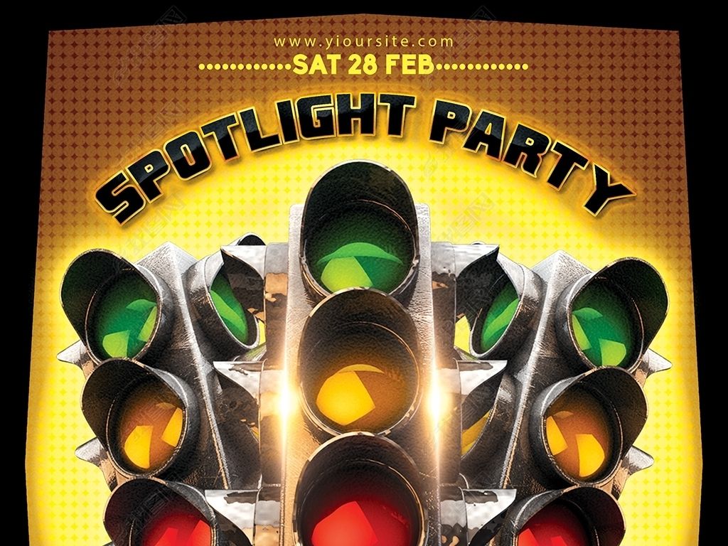 爱情红绿灯情人节主题派对PSD宣传海报