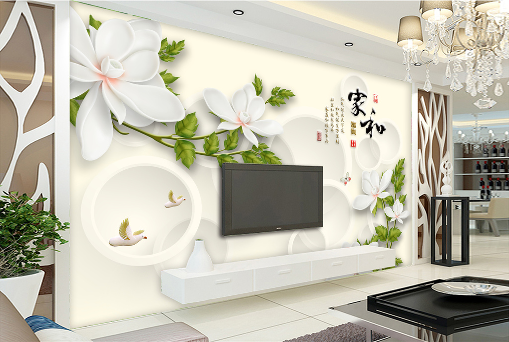 45mb)_玉雕电视背景墙大全-我图网