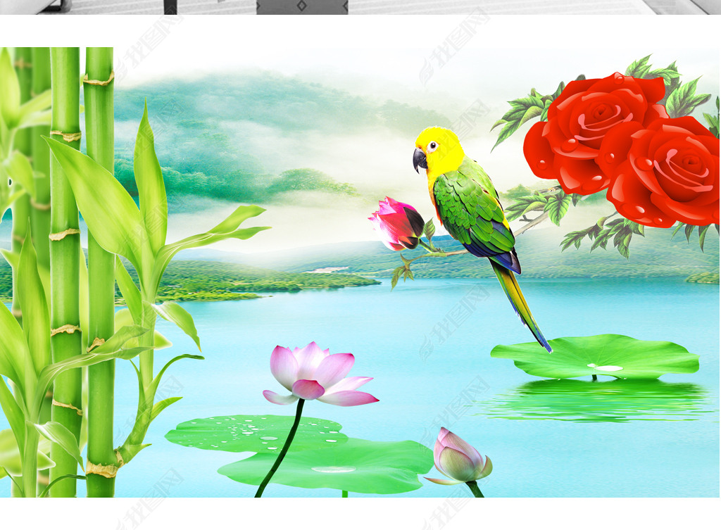 山水花鸟美景图