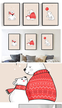 高清北极装饰画|39北极熊装饰画可爱唯美下载组合