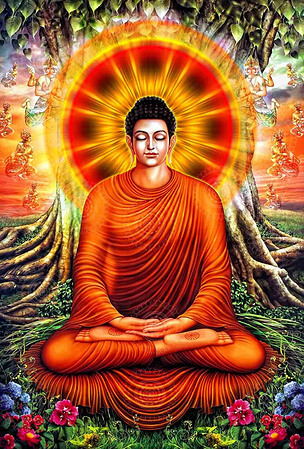 原创高清佛祖佛陀菩提树成道顿悟修行