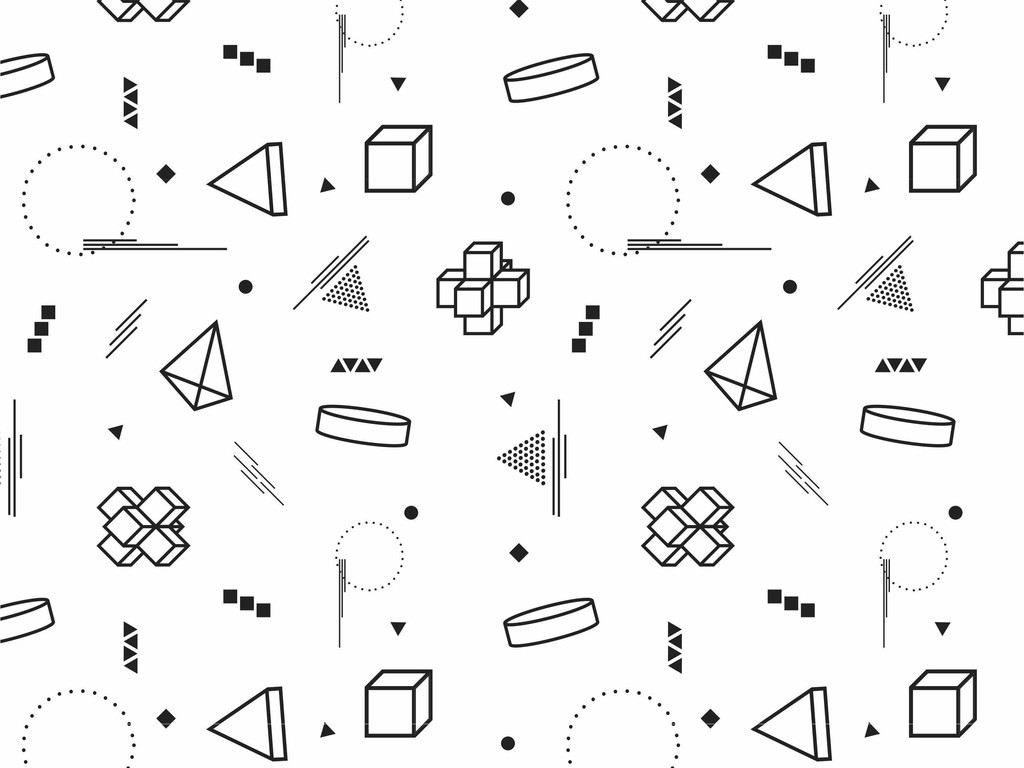 小清新艺术几何花型图案面料器具印花图案