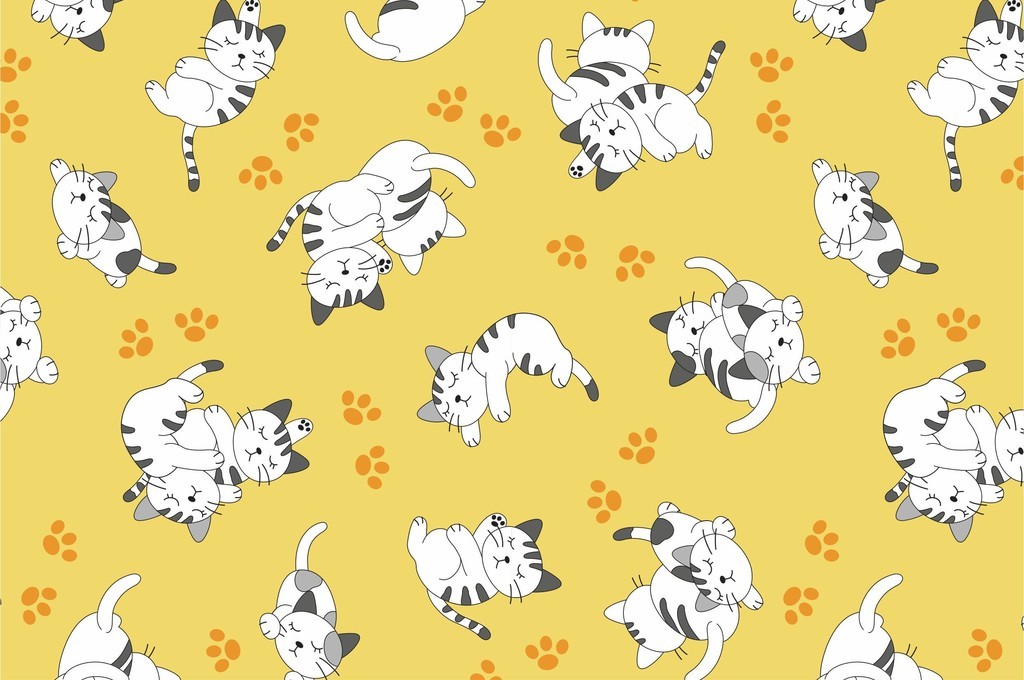 卡通动物猫小清新可爱印花图案ai矢量图设计图片_高清 矢量图素材下载