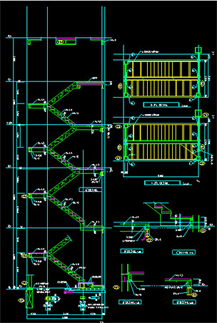 原创钢梯cad施工图版权可商用