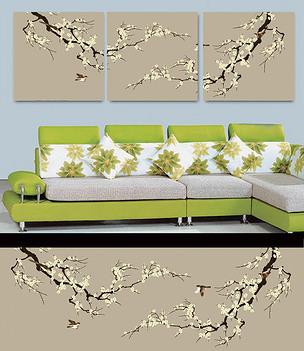 原创手绘花鸟无框画