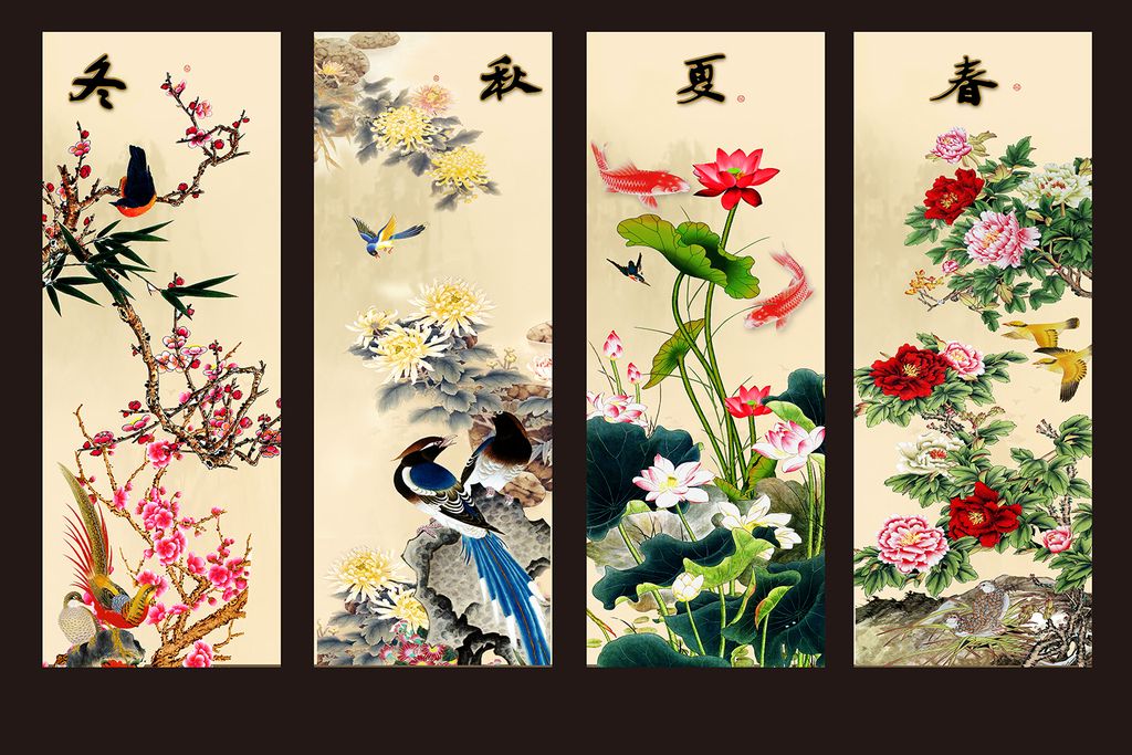 春夏秋冬下载-编号16148121-植物花卉装饰画-我图网