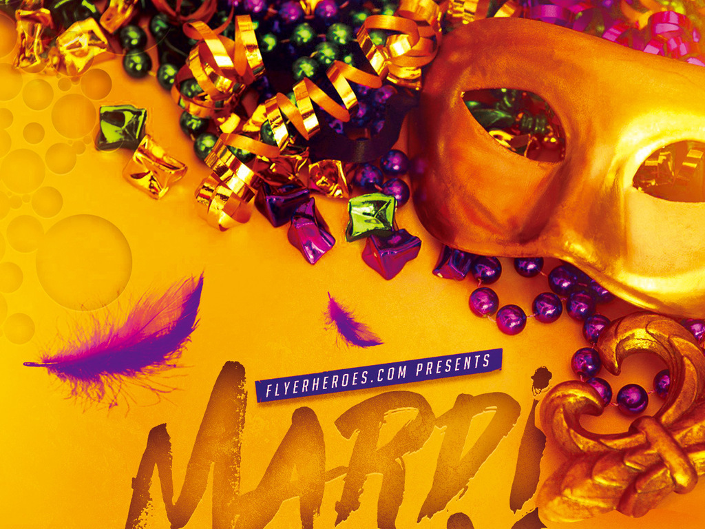 华丽隆重狂欢节派对海报psd模板