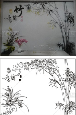 竹兰香竹子兰花咏竹品竹