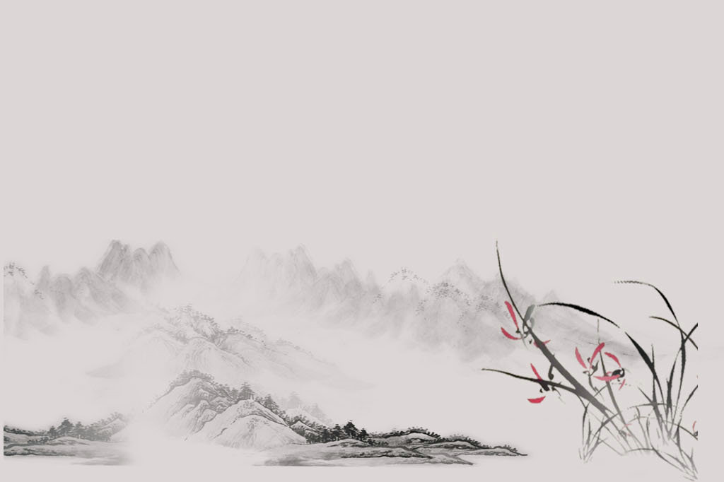 山水风景信纸背景