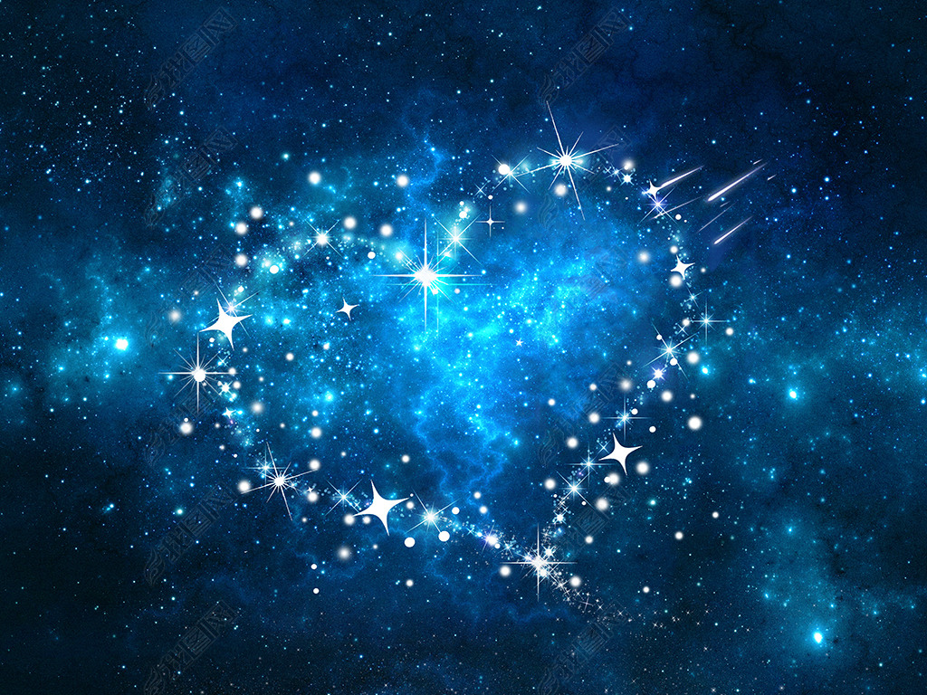原创爱心蓝色星空天顶壁画壁纸天花吊顶