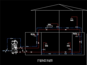 空气能热水器CAD系统图