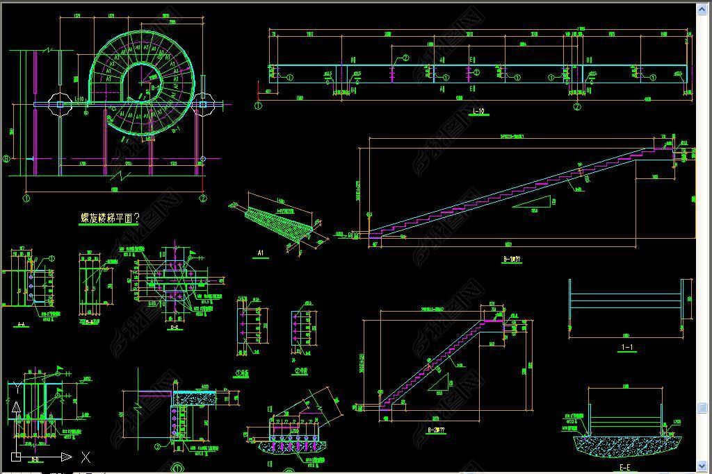 旋转楼梯cad