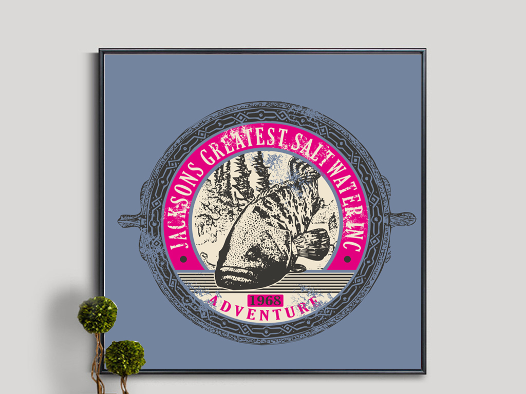 小丑鱼英文字母欧式图标无框画