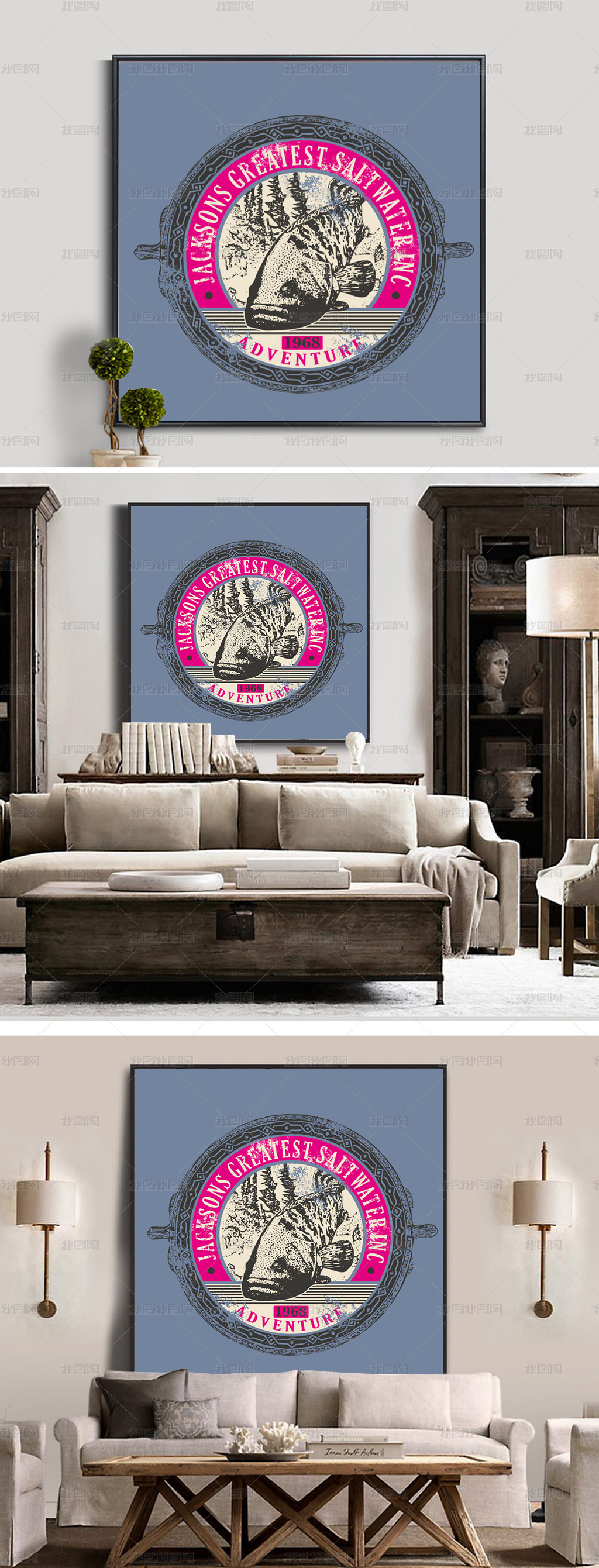 小丑鱼英文字母欧式图标无框画