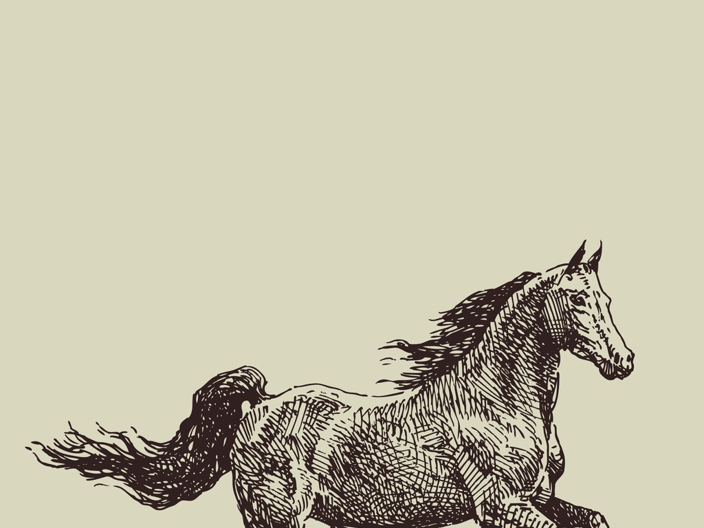 手绘骏马简笔插画图片设计素材_高清其他模板下载(1.06mb)15115528276