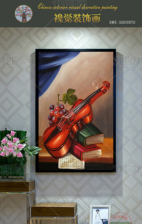 手提琴装饰油画