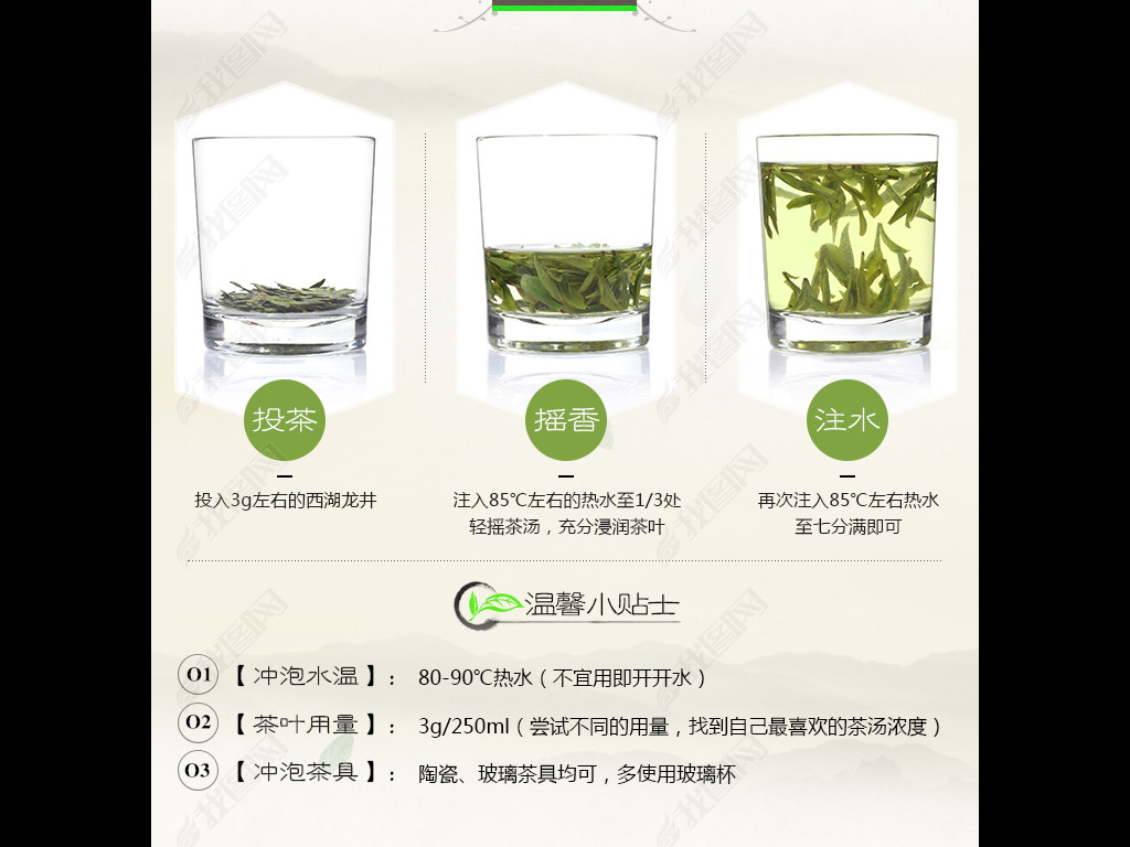 淘宝天猫茶叶西湖龙井茶详情页模板psd