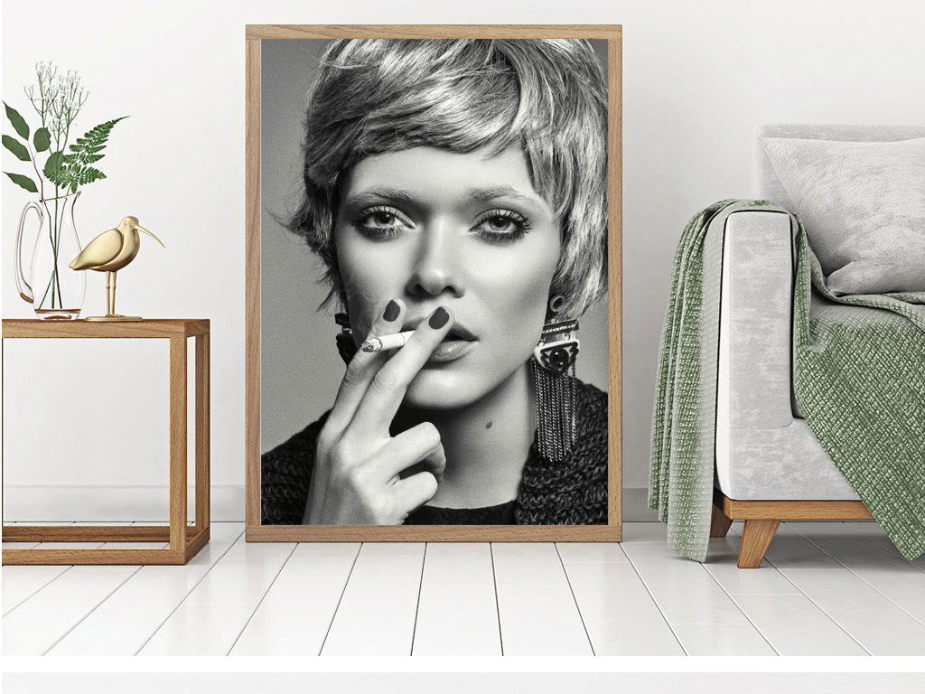 时尚黑白性感英文装饰画个性