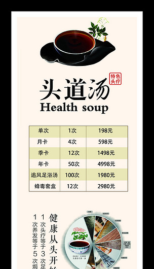 2017年美容行业头道汤价格表