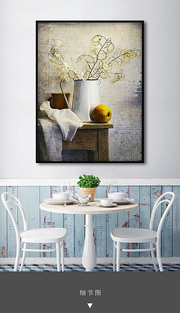 课桌动漫图片高清装饰画|桌子上的物品欧式复古静物时尚酒店装饰画